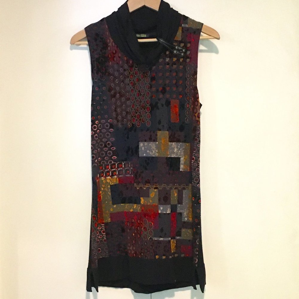 Vintage Y2K Dolcezza Velvet Burnout Vamp Dress Top Whimsigoth Gothic Size S